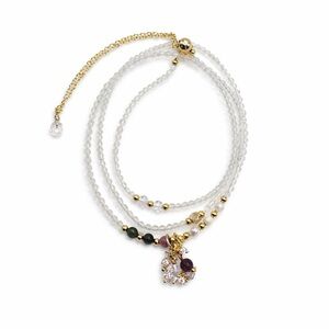 Clear Quartz & Freshwater Pearl Adjustable Necklace